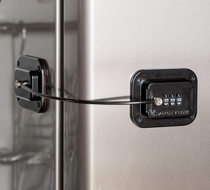 Heavy Duty Metal Refrigerator Lock Keyless Combination Security for Fridge, Freezer, Mini Fridge, Cabinet No Drill, Adhesive, Black - Image 7