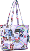tokidoki Unicorno Foldable Tote Bag for Women, Canvas Tote Bags with Doll Portable Shoulder Handbag for school Work Travel by Tokidoki