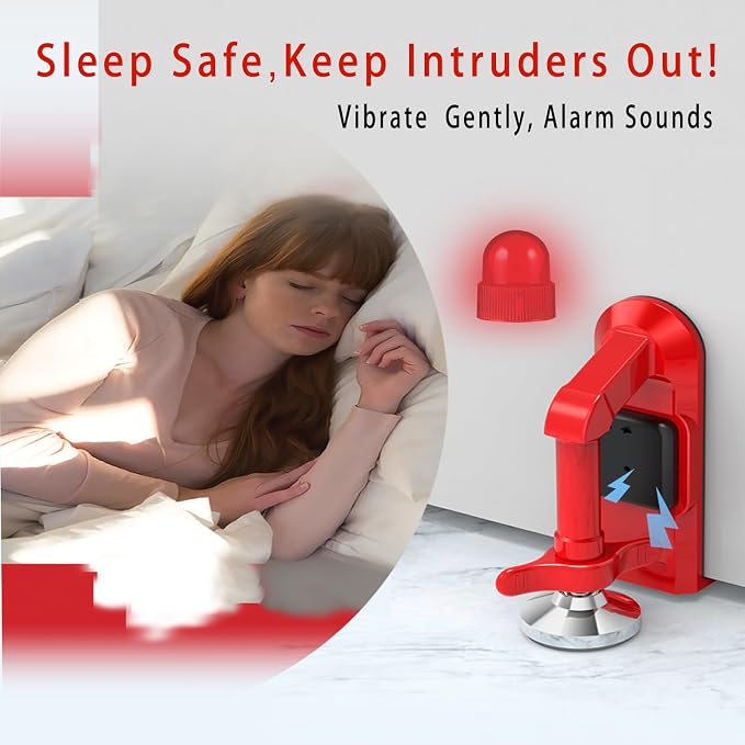 Upgraded Portable Door Stop Alarm with Strong Grip to the Floor, Non-Slip Door Stoppers Security Alarm Lasts 5 Seconds with 80dB, Perfect for Travel & Home Security - Image 2