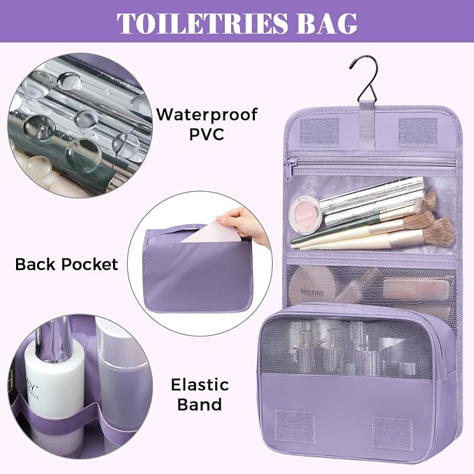 BAGAIL 4 Set/6 Set/8 Set Compression Packing Cubes Travel Accessories Expandable Packing Organizers(HalfMesh,8-Dusty Purple) - Image 8