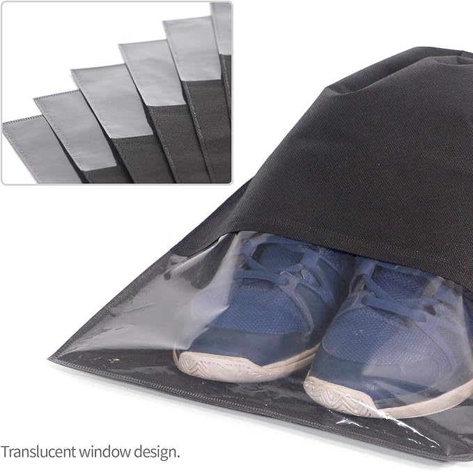 24PCS Travel Shoe Bags Non-Woven with Rope for Men and Women Large Shoes Storage Packing Pouch Organizers - Image 3