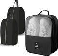 Shoe Bags for Travel Holds 3 Pair of Shoes, Shoe Storage Pouch with 2 Pack Portable Bags, Waterproof & Washable, Black by UPRIMEASY