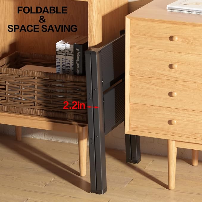 2 Step Ladder, Folding Step Stool with Anti-Slip Wide Pedal | Lightweight, Aluminum Material, 330LBS Load, Portable, Easy Storage, Space Saving, for Kitchen, Bedroom Use, Black - Image 6