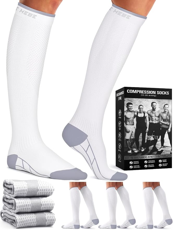 3 Pack Medical Compression Sock-Compression Sock For Women and Men Circulation -Best for Running,Nursing,Athletic Sports by LaiteHebe