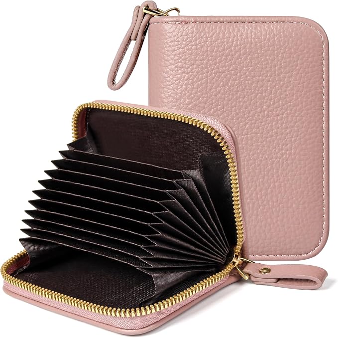 Credit Card Wallet, RFID Card Case Wallet, Zipper Card Cases Holder for Men Women, RFID Blocking, KeyChain Wallet, Compact Size Card Organizer Case for Women by Ecovision