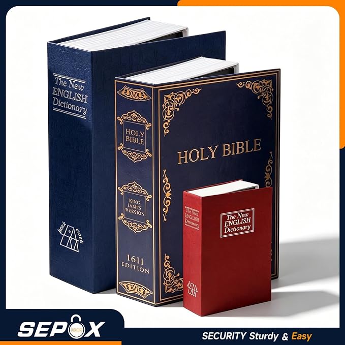 SEPOX® 2-Piece Wonderland Book Safe Real Paper Cover with Combination Lock | For Dorm Home Travel. Book Look Secret Safe Box. Hides Cash Valuables in Plain Sight. Discreet Storage with Combo Steel Box - Image 8