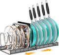 MUDEELA Expandable Pot Pan Lid Organizers inside Cabinet, 12 Divider-Black | Expandable 11.8–22.9", 12 Adjustable Divider, Tool-Free Assembly, Non-Slip, Scratch-Proof, For Pan Lid Cutting Board Bakeware by MUDEELA