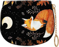 Women's Slim RFID Wallet – Compact Leather Card Holder Wallet for Women, 9 Card Slots RFID Blocking Credit Card Organizer, Small Travel Wallet - Cute Fox Moon with Plants by Unknown