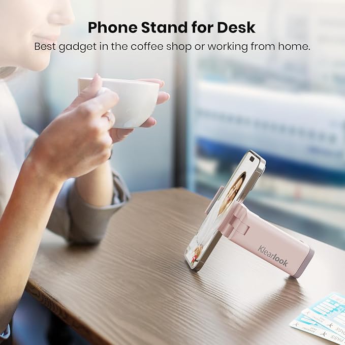 2 Pack Klearlook Universal Airplane Phone Holder, 360° Rotatable Phone Mount for Airplane Tray Table & Desk, Hands-Free Adjustable Phone Stand for Flight Essentials Must Have Accessories - Image 4