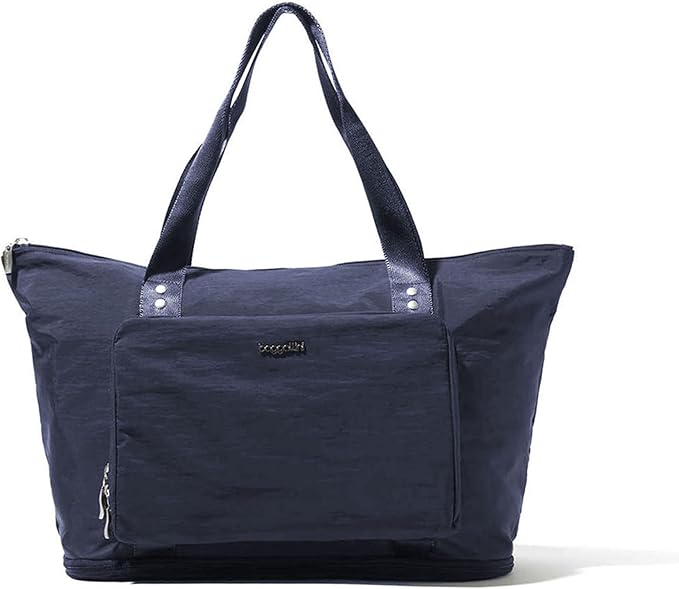 Baggallini Carryall Expandable Lightweight Travel Tote 22" Packable Folding Compact Nylon Washable Weekender w/Luggage Sleeve by baggallini
