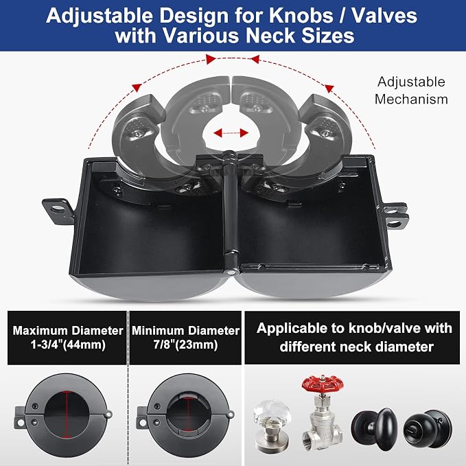 Door Knob Locking Cover with Padlock, Heavy Duty All-Metal Version | Adjustable Design for Snug Fit, Lockout Device to Disable Doorknob, Prevents Turning & Block Keyhole Access - Image 3