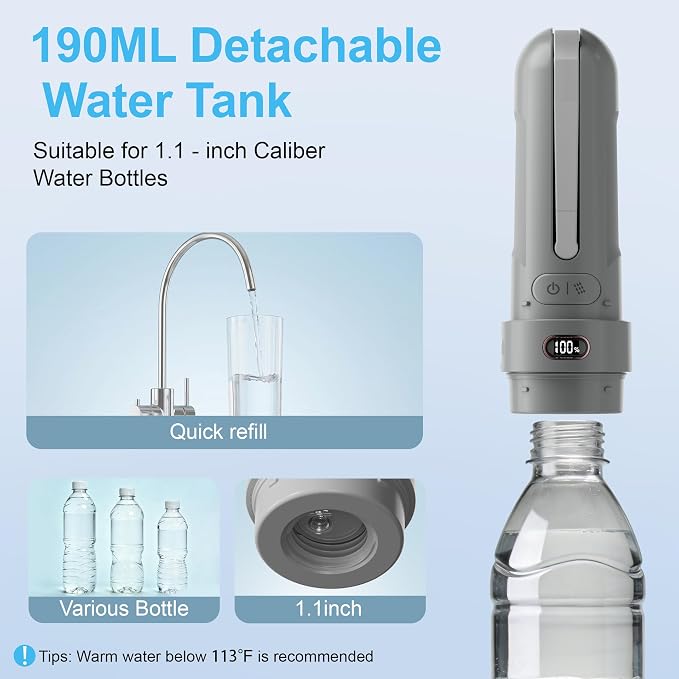 Electric Portable Bidet for Men & Feminine Care, Gray - Image 6