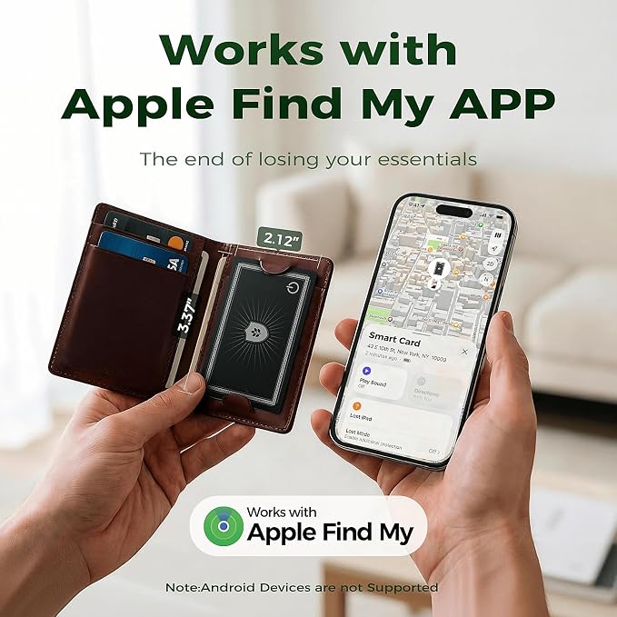 Wallet Tracker Card for Apple Find My (iOS Only, Apple MFi Certified) -Ultra Slim Rechargeable Bluetooth GPS Tracker,5-10 Years Staying Power,Item Locator for Wallet,Key Finder,Bags,Luggage(1-Pack) - Image 8