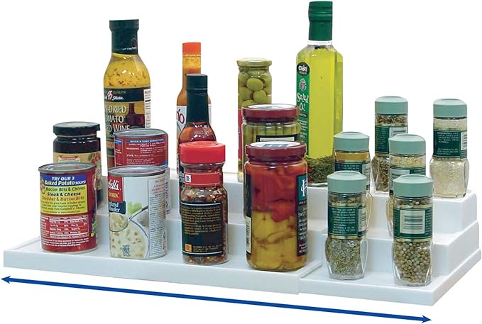 Dial Industries 3 Tier Expandable Spice Jar Kitchen Cabinet Shelf Organizer by DialIndustries