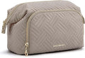 BAGSMART Travel Makeup Bag, Cosmetic Bag Small Make Up Organizer Case,Wide-open Pouch for Women Purse for Toiletries Accessories Brushes,Large Tranquil Gray by BAGSMART