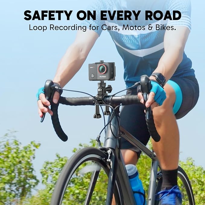 AKASO EK7000 Pro 4K30fps Action Camera with Touch Screen EIS 131ft Waterproof Underwater Camera Remote Control 5X Zoom with Helmet Accessories Kit (with 128GB MicroSD Card) - Image 8