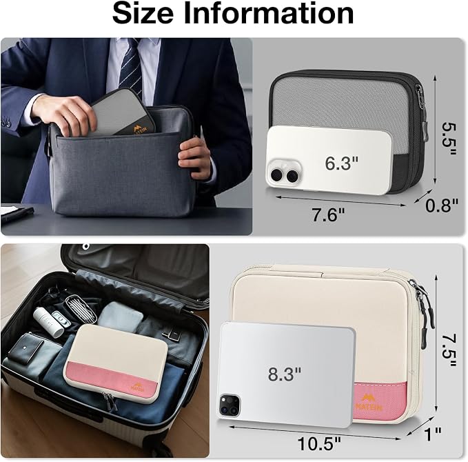 MATEIN Travel Cable Organizer Pouch, Portable Charger Case 2 Pack | Water Resistant, Portable Electronics Case, Carrying Bag for Cable, Changer, Earphone, for Electronic Accessories - Image 5