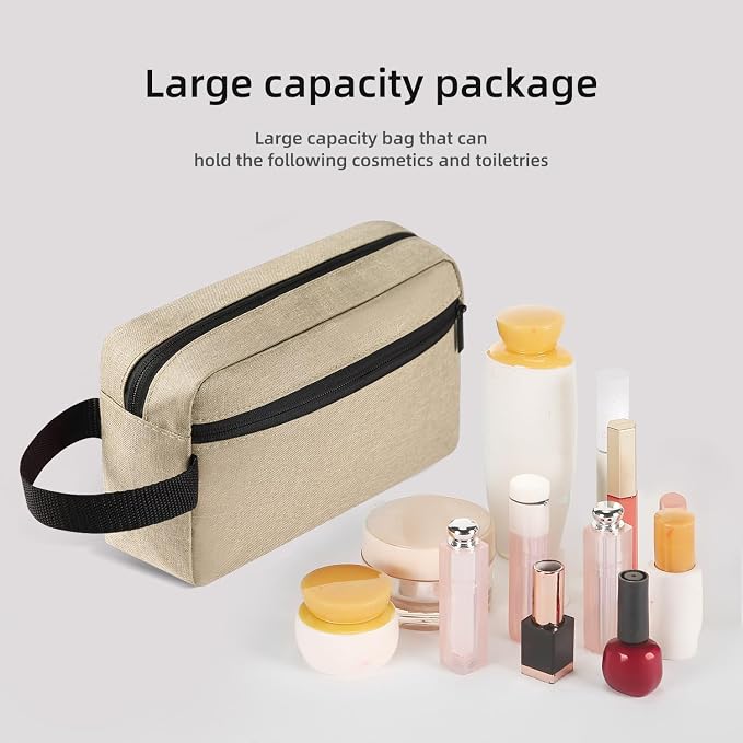 Icramsy Travel Toiletry bag Toiletry bag for women men Hanging Cosmetic bag Travel accessories for Women Men (Khaki) - Image 4