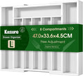 Kitsure Silverware Organizer, Bamboo Kitchen Drawer Tray, White, Large | Expandable Drawer Kitchen Organizer, Cooking Utensils & Cutlery, Sturdy & Thickened Design, Storage Solution by Kitsure