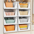 Upgraded Closet Organizers and Storage, Stackable Closet Organizer Basket | 5 Pack Foldable Closet Storage Bins for Bathroom Laundry Room Wardrobe Storage, Space-Saving Clothes Drawer Organizer by SNSLXH