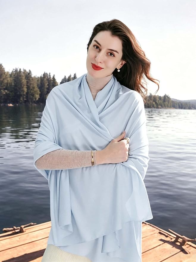 VENVSBEE Shawl Wraps for Women, Travel Scarf Soft Blanket Wrap Pashmina Travel Accessory for Airplane - Image 4