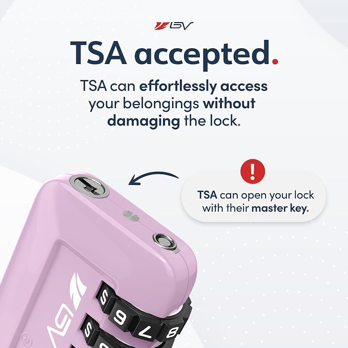TSA Accepted Luggage Travel Lock, Set-Your-Own Combination Lock for School Gym Locker, Luggage Suitcase Baggage Locks, Filing Cabinets, Toolbox, Case (Purple, 1 Pack) - Image 3
