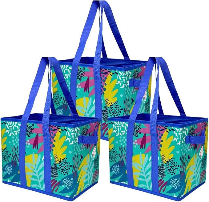 DURASACK Grocery Tote 3-Pack All-Purpose Collapsible Totes with Handles Kitchen Reusable Grocery Bags by DURASACK