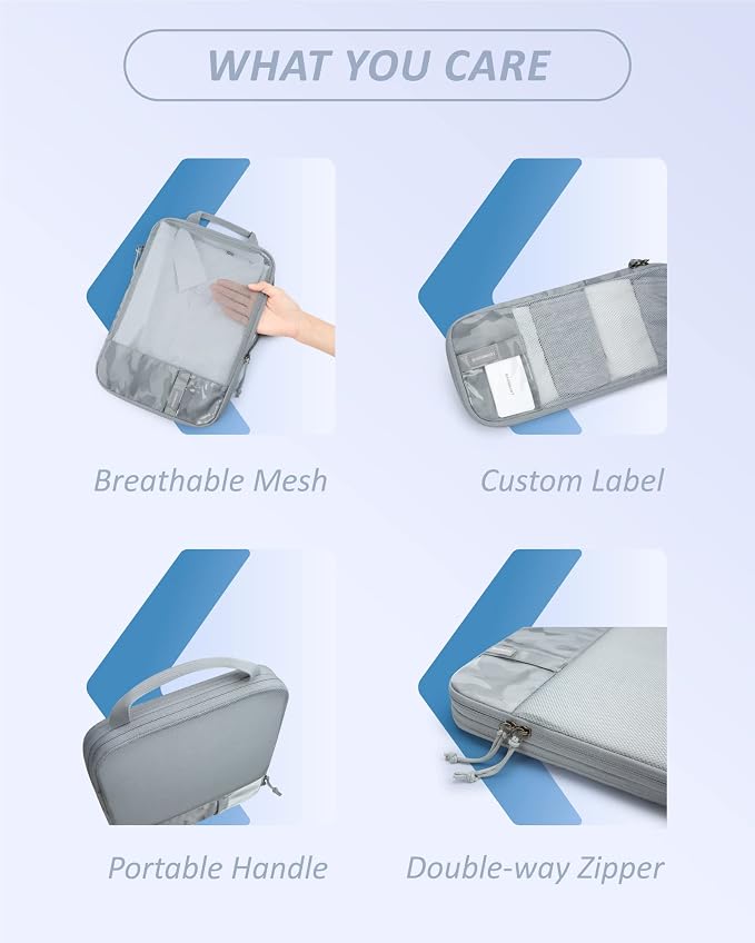 BAGSMART Compression Packing Cubes for Travel Essentials | 14 Set /6 Set /4 Set/2 Set, Lightweight, Durable - Image 5