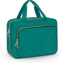 Toiletry Bag for Women, Medium Cosmetic Travel Bag, Hanging Toiletry Bag for Bathroom, Thickened PVC Waterproof Makeup Bag, Toiletries Bag for Travel Trips and Camping, Turquoise Green by Wedama