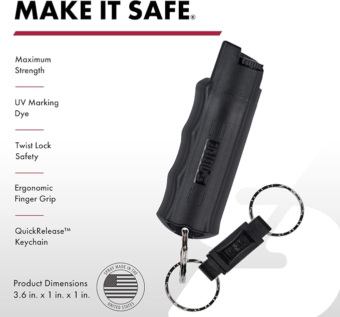 SABRE Personal Safety Kit with Pepper Spray and 2-in-1 Personal Alarm with LED Light, 0.54 fl oz, 25 Bursts,130dB Alarm, Audible Up to 1,250 Feet - Image 2
