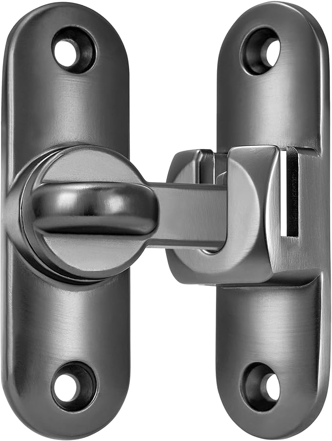 2 Packs Grey 90/180 Degree Barn Door Latches,Flip Gate Lock | Zinc Alloy Flip Gate Latches,Right Angle Door Lock,for bedroom,garage,sliding door,window,cabinet,drawer,pet enclosures - Image 7