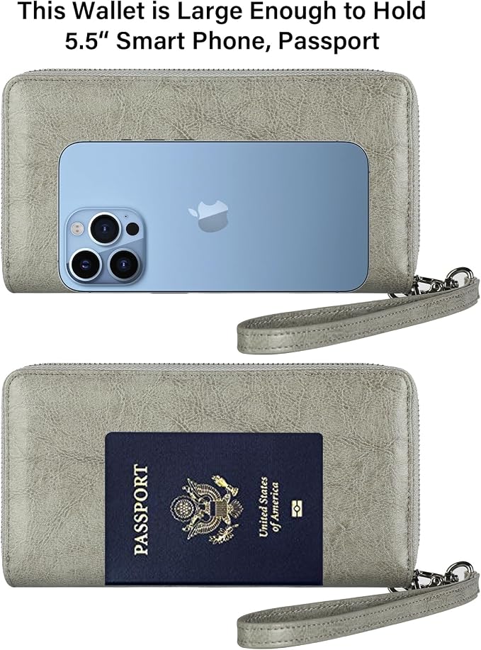 Small Compact Women Wallet RFID Blocking Genuine Leather Bifold Purse with ID Windows - Image 7