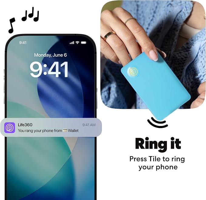 Life360 Tile Slim - Wallet Finder, Bluetooth Tracker and Item Locator for Luggage Tags, Passports and More. Both iOS and Android Compatible. Phone Finder. 1-Pack (Aqua Lemon) - Image 5