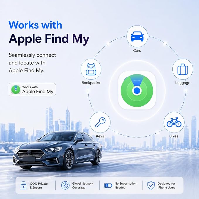 GPS Tracker for Vehicles,Magnetic Waterproof Car Tracker, No Monthly fees, Mini Portable GPS Tracker for Cars, Trucks, Motorcycle, Anti-Theft (iOS Only) - Image 2