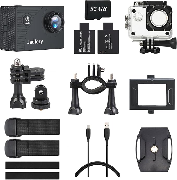 Action Camera FHD 1080P Wide Angle 98FT/30M Underwater Waterproof Cam | with Memory Card 2 Rechargeable Batteries Accessories Kit, Sports Camera Suitable for Helmet,Snorkeling,Bicycle, etc. - Image 2