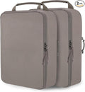 Compression Packing Cubes for Travel Suitcase Organizer Bags, Khaki, L | Expandable Travel Cubes for Packing Luggage Organizer Bags Compression Bags for Travel Essentials by CALACH