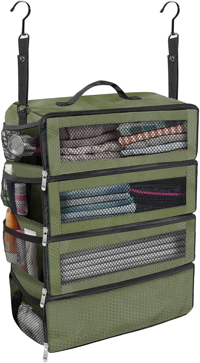 Olosar Suitcase Organizer, Travel Luggage Organizer Portable Hanging Travel Shelves Collapsible Hanging Packing Cubes for Carry on Suitcase by Unknown