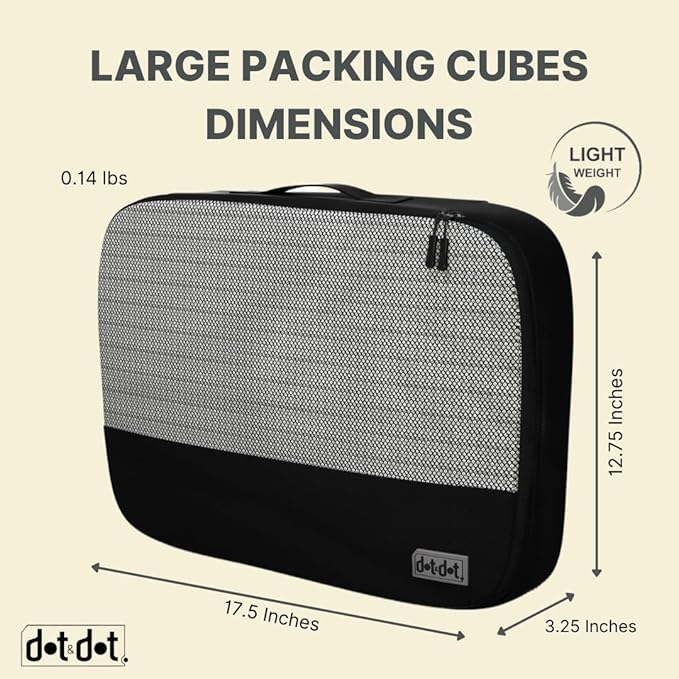 Large Packing Cubes for Travel - 5pc Packing Cubes for Suitcases - Lightweight Luggage Organizer Bags (Non-Compression) - Image 3