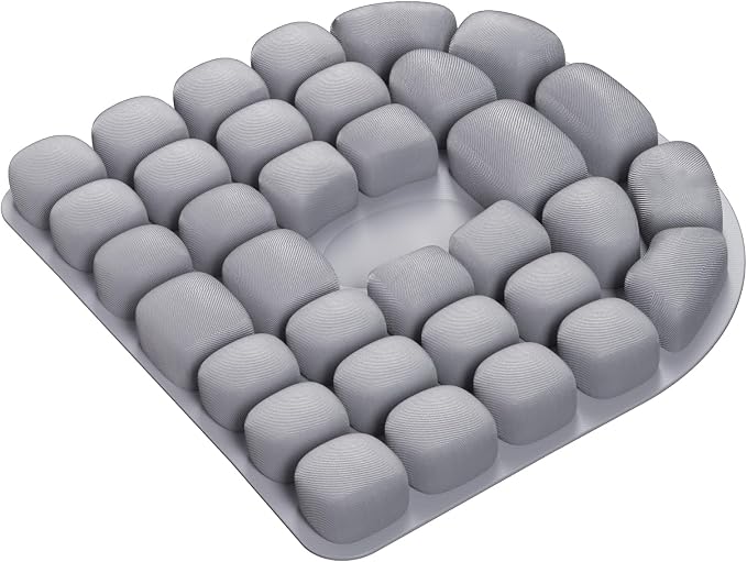 Travel Seat Cushion, Comfortable 3D Inflatable Seat Cushion for Hemorrhoid and Tailbone Pain Relief, Optimal Support for Long Sitting in Car, Air Travel, Office Chairs Etc (Gray, 16" x18") by TgMatLamp