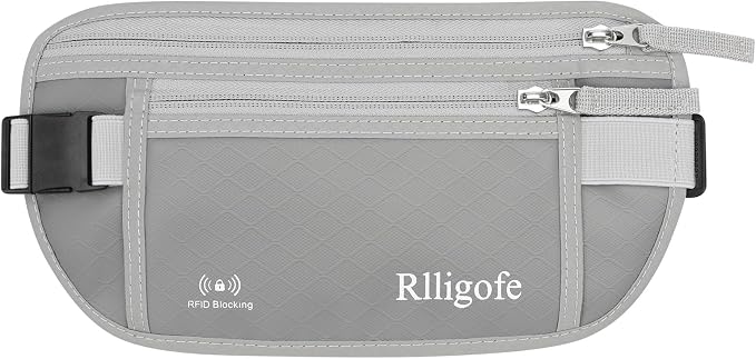 Money Belt for Travel Women and Men Hidden - Slim RFID Blocking Travel Wallet with Secure Anti-Theft Pouch, Passport Holder for Passport, Credit Cards, Cash Under Clothes by Unknown