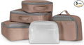 Traveler's Choice Cloverland Packing Cubes, 5-Piece Set, Light Beige by TravelersChoice