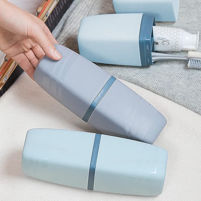 2 PCS Travel Toothbrush Case, Portable Multifunctional Toothbrush Holder, Toothbrushes Toothpaste Separate Storage Wash Cup for Business Trip, Camping - Image 6