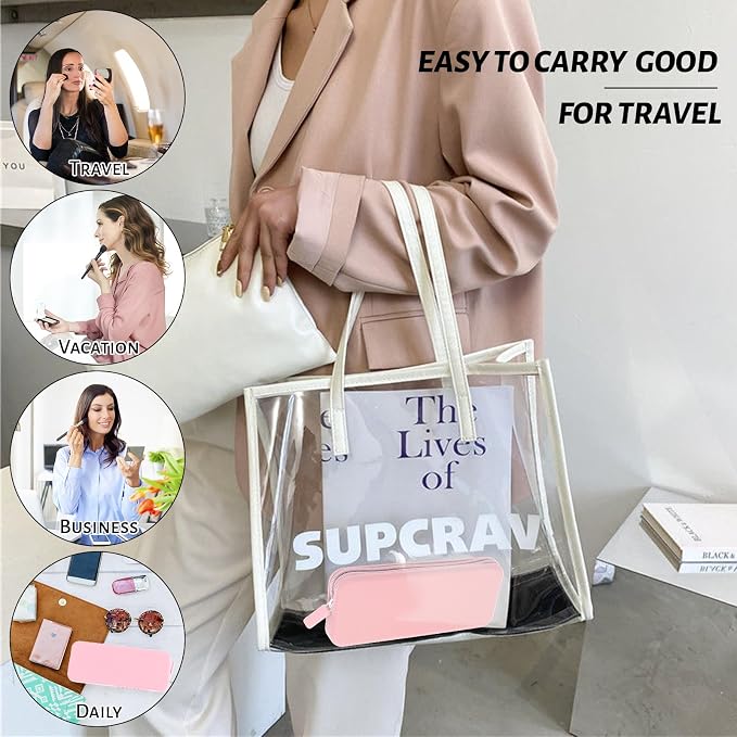 Travel Makeup Brush Holder, Silicone Makeup Brush Bag with Zipper Closure, Makeup Brushes Organizer Case Washable Makeup Pouch Holder Case for Daily, Work, Essentials（Pink） - Image 6