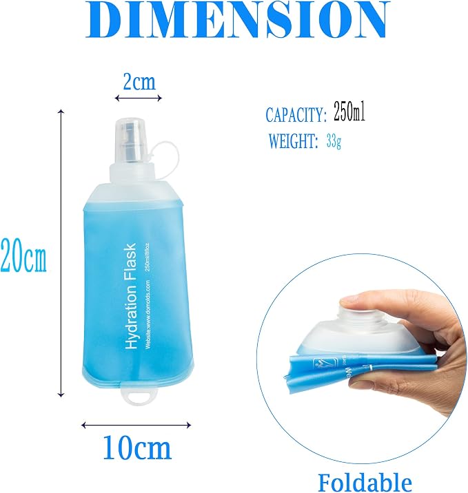 AXEN Soft Flask TPU Foldable Running Hydration Flask, Soft Collapsible Water Bottle for Hydration Pack Cycling Marathon Running Hiking - Image 2