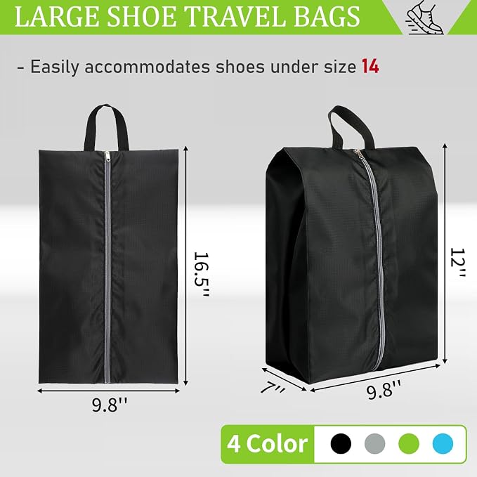 Shoe Bags for Travel, Set of 4 Pack Shoe Travel Bags for Packing Large | Large Waterproof Portable Travel Shoe Bag with Zipper Travel Essentials Women for and Men - Image 2