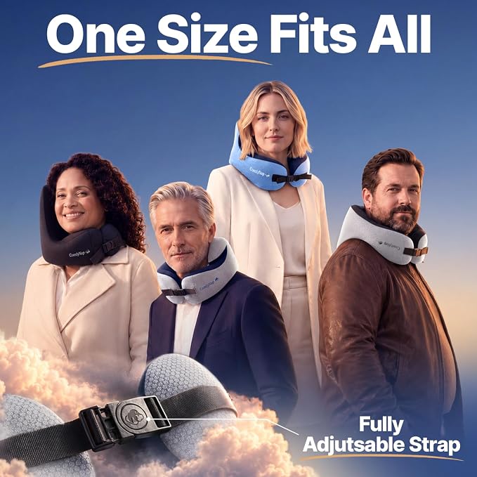 ComfyNap® Versatile Travel Neck Pillow for Airplane [Patented], 9 Positions in 3 Techniques, Plane Pillow with Pure Memory Foam, Travel Pillow with HeadRest Flight Sleep, Travel Essential - Earth - Image 5