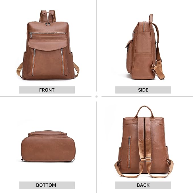 GAEKEAO Backpack Purse for Women PU Leather Anti-theft Backpack Ladies Convertible Large Travel Designer Fashion Shoulder Bag - Image 6