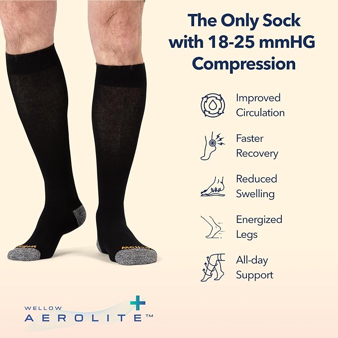 Aerolite+ Knee High Summer Compression Socks for Women & Men 18-25mmHg – Circulation Support & Swelling Relief for Travel, Nurses, Pregnancy – Breathable, Lightweight & Moisture-Wicking Bamboo - Image 3