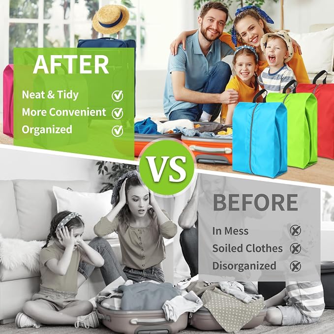 Shoe Bags for Travel, Set of 6 Pack Shoe Travel Bags for Packing Large | Large Waterproof Portable Travel Shoe Bag with Zipper Travel Essentials Women for and Men - Image 5