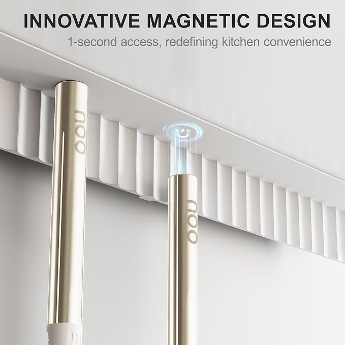 OOU Silicone Kitchen Cooking Utensils Set, 446°F Heat Resistant Kitchen Tool Set with Magnetic Wall Mounted Holder, 6 pcs Spatula Set with Stainless Steel Handle, Dishwasher Safe - Image 2